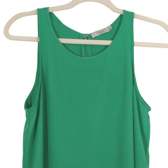 A Dalia Women's Green Flowy Layered Sleeveless Tank Blouse Top Shirt Size S - Picture 2 of 9